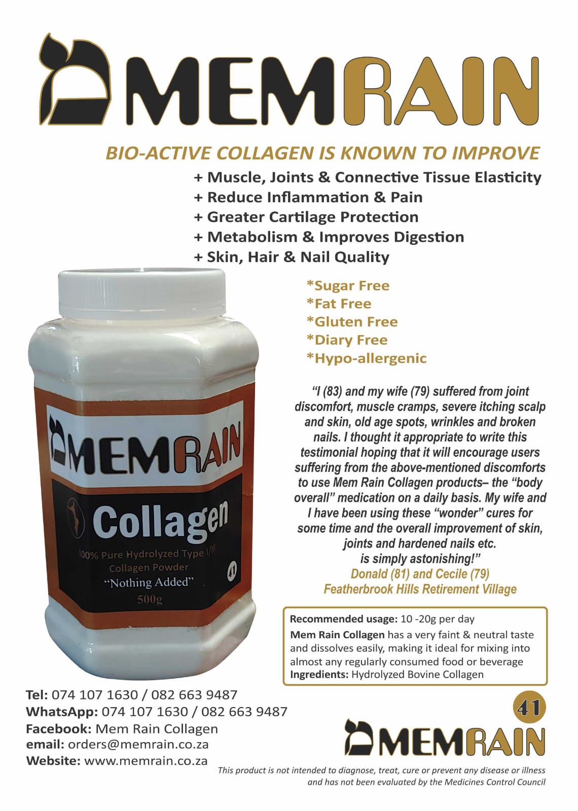 Collagen Pure Hydrolyzed Collagen Powder 500g - Image 6